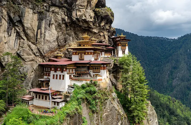 Paro Taktsang, the Tiger’s Nest monastery, on its cliff above the valley