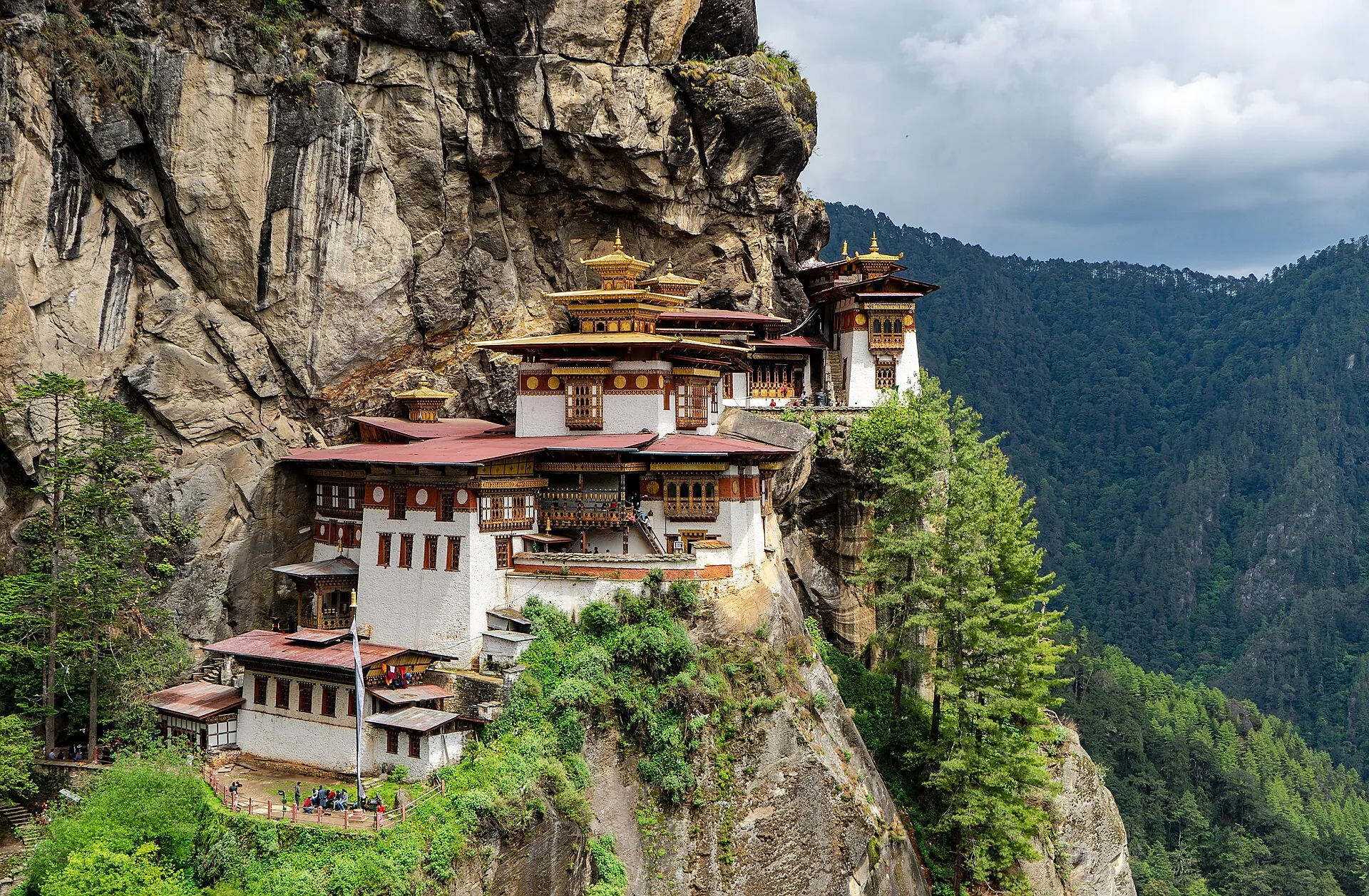 Paro Taktsang, the Tiger’s Nest monastery, on its cliff above the valley