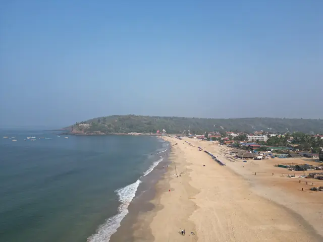 Aerial view of Baga Beach, Goa
