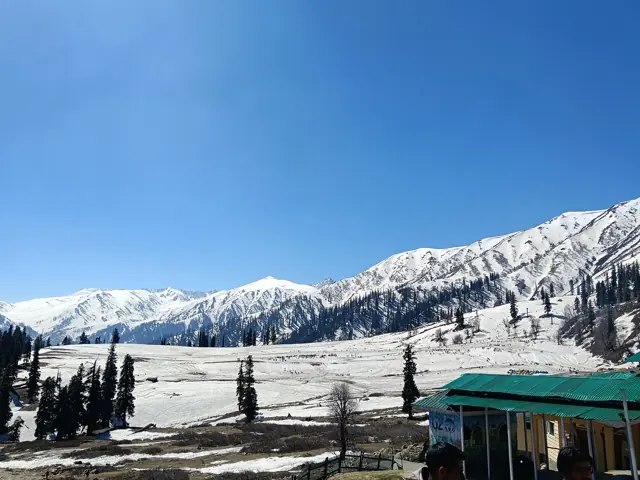Snow-covered slopes at Gulmarg